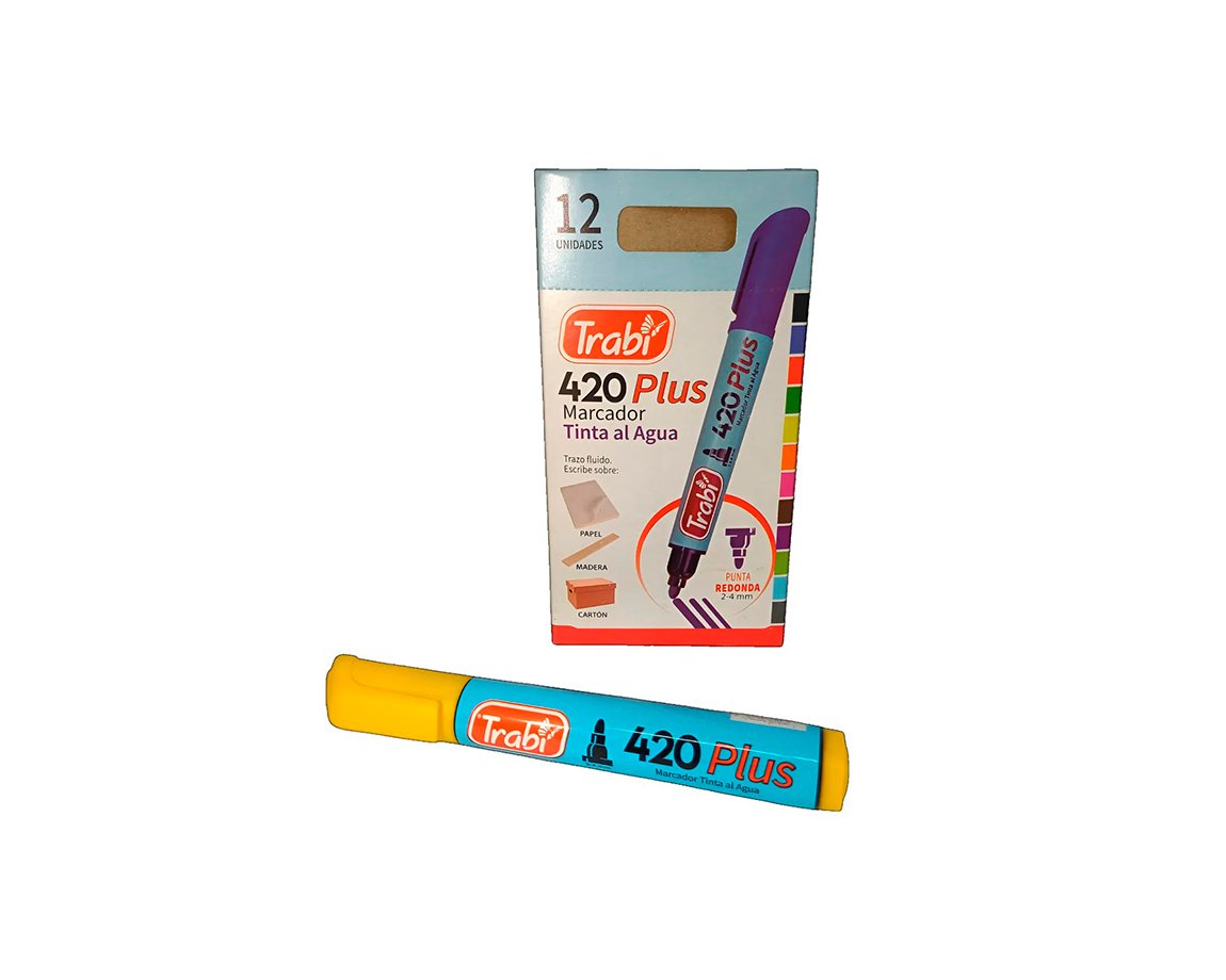 MARCADOR TRABI 420 AMARILLO AL AGUA P/RED
