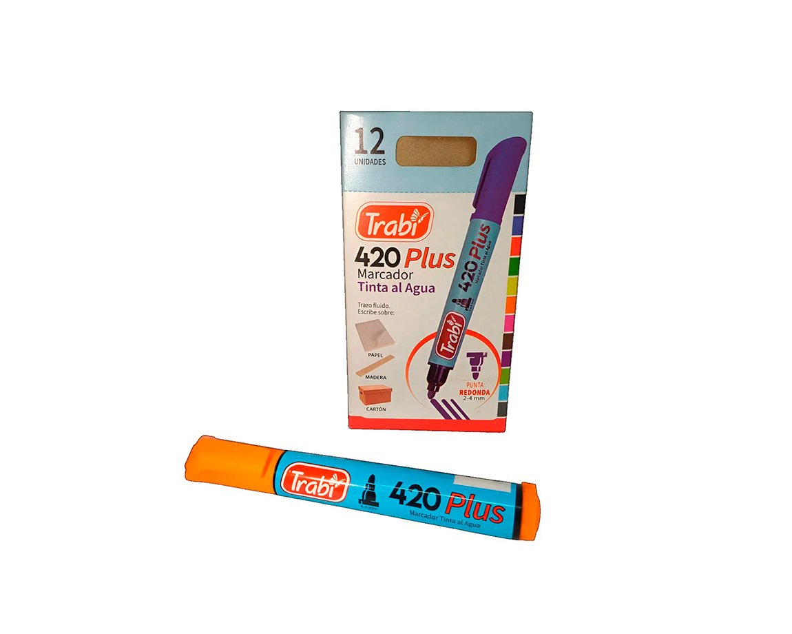 MARCADOR TRABI 420 NARANJA AL AGUA P/RED