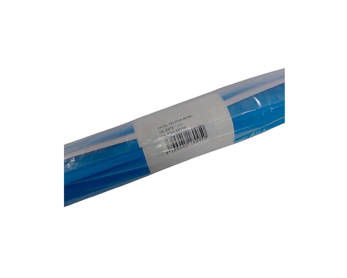 PAPEL FELPINA 60x80 CELESTE x 3 U. CALIDAD EXTRA