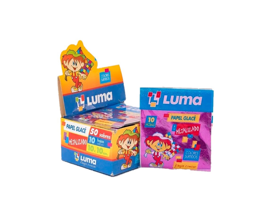 PAPEL GLACE METAL 10x10 SOBRE x50 UNID.