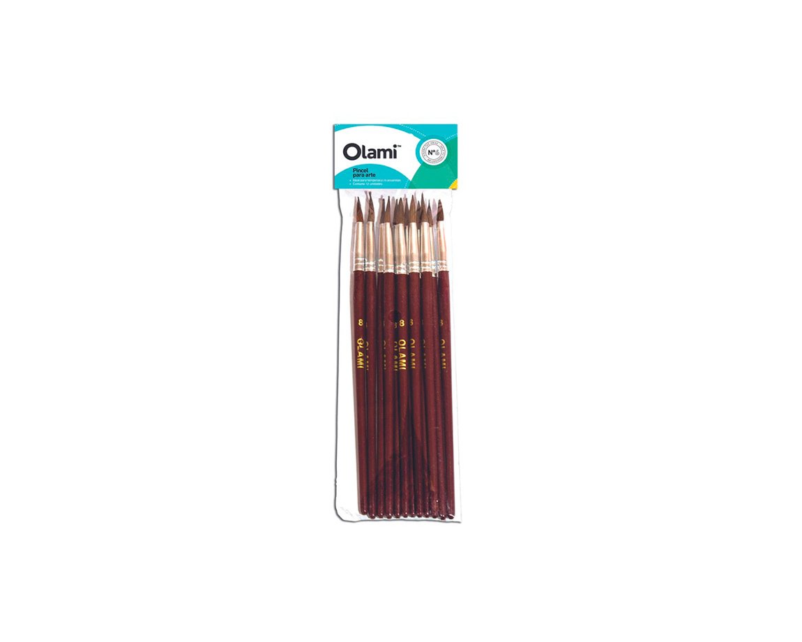 PINCEL OLAMI ESCOLAR Nº10 x 12 U. REDONDO PONY