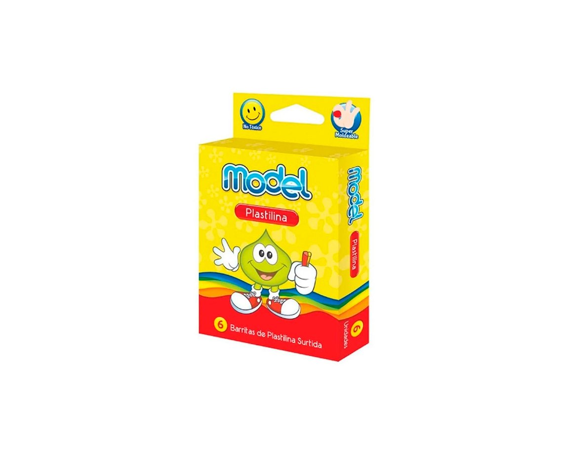 PLASTILINA MODEL CAJA x 6 BARRAS SURTIDAS