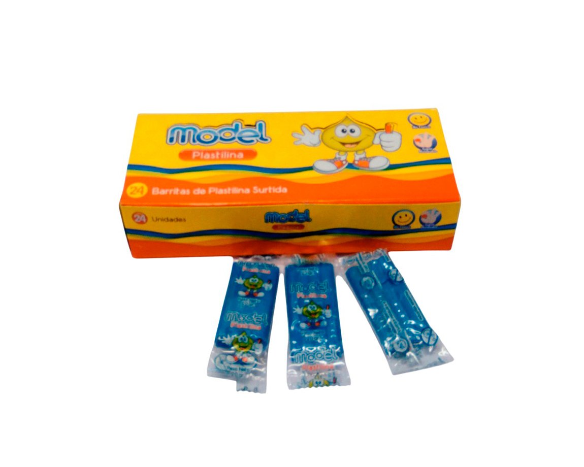 PLASTILINA MODEL CAJA x24 BARRAS CELESTE