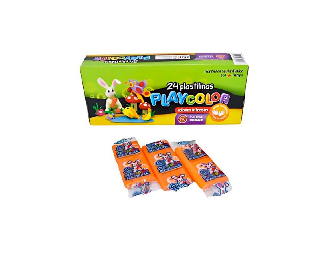 PLASTILINA PLAYCOLOR CAJA x24 BARRAS NARANJA