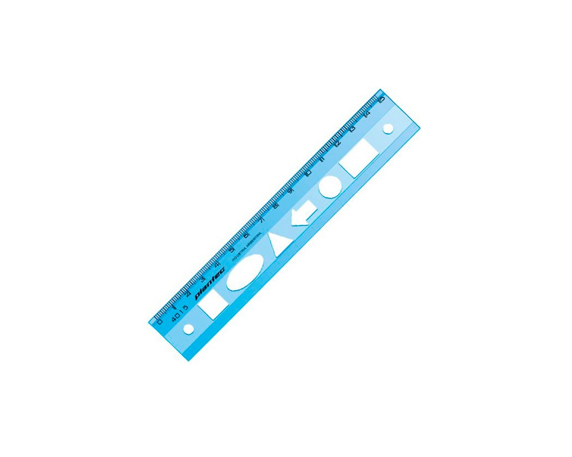 REGLA PLANTEC 4015 ESCOLAR x15CM FIGU GEOMET.