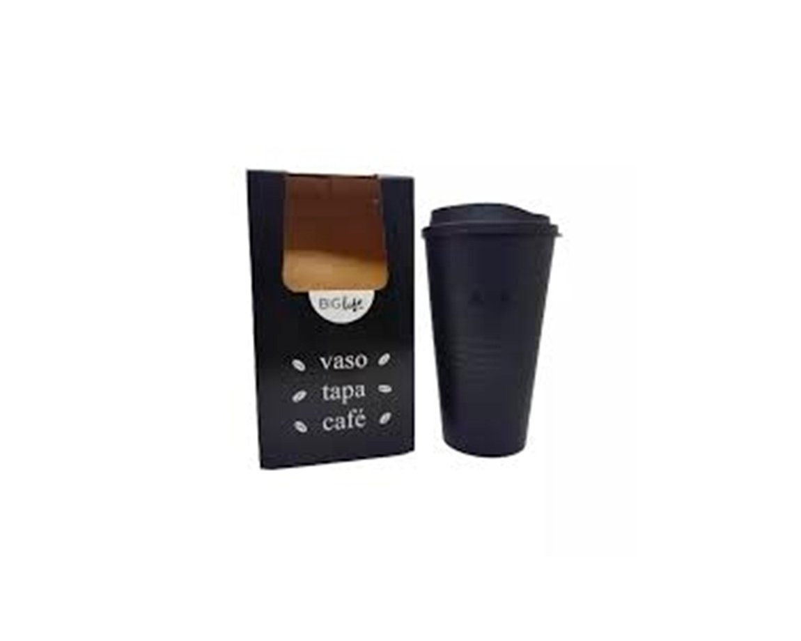 VASO PPR CAFE C/TAPA ESTUCHE MASCULINO