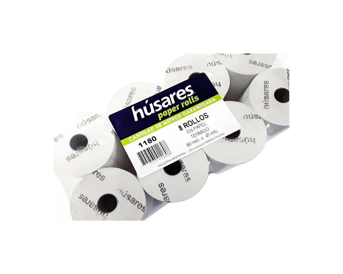 ROLLO HUSARES 1180 TERMICO 80 MM x45 MTS x 8 U.