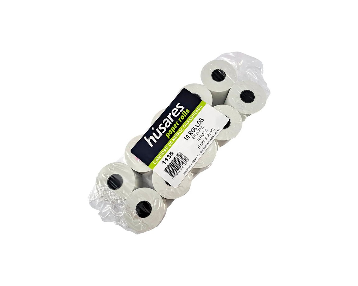ROLLO HUSARES 1135 TERMICO 37 MM x20 MTS x 10 U