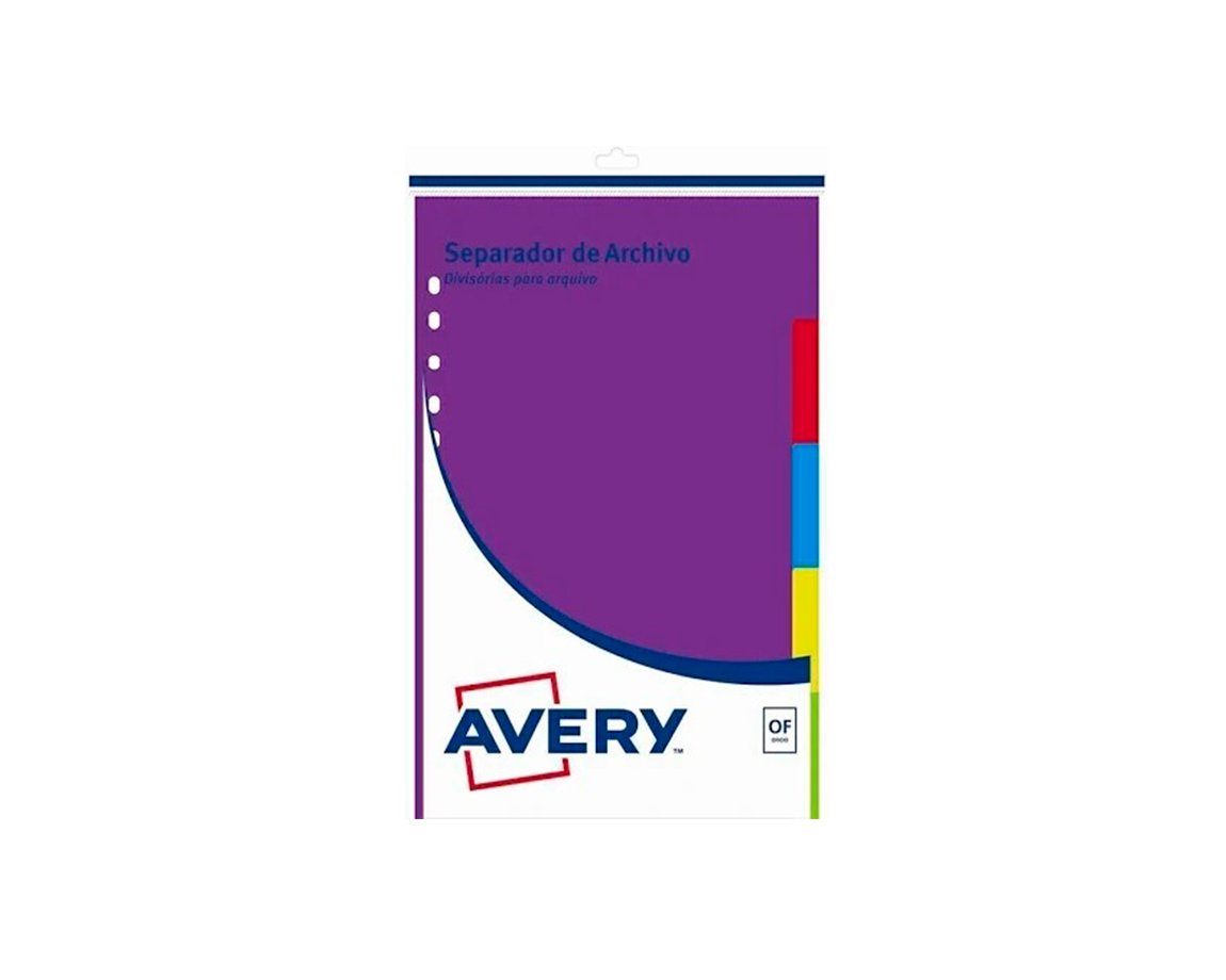 SEPARADOR AVERY OF 11820 5 POSIC. COLOR