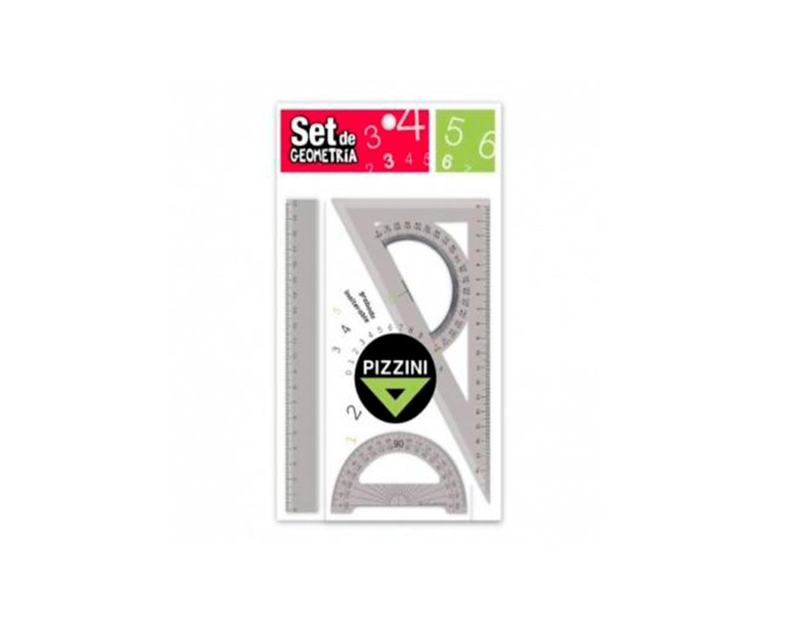 SET GEOMETRICO PIZZINI 4203 REGLA-ESCUAD-TRANSP