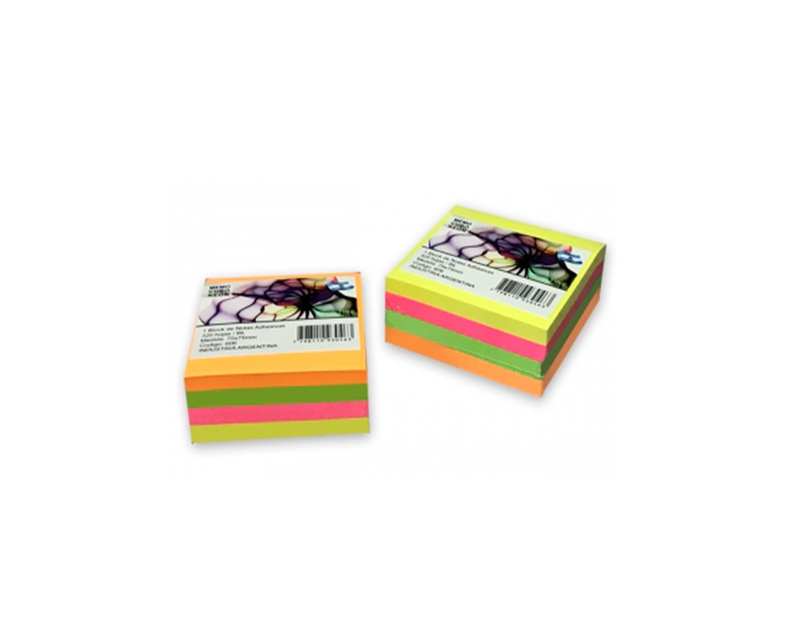 TACOS MEMO FIX 606 75x75 x320 HJS FLUO SURTIDO