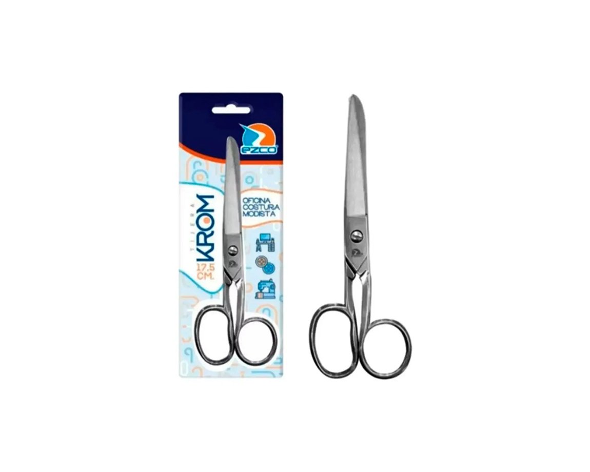 TIJERA EZCO KROM 17.5 CM METAL BLISTER