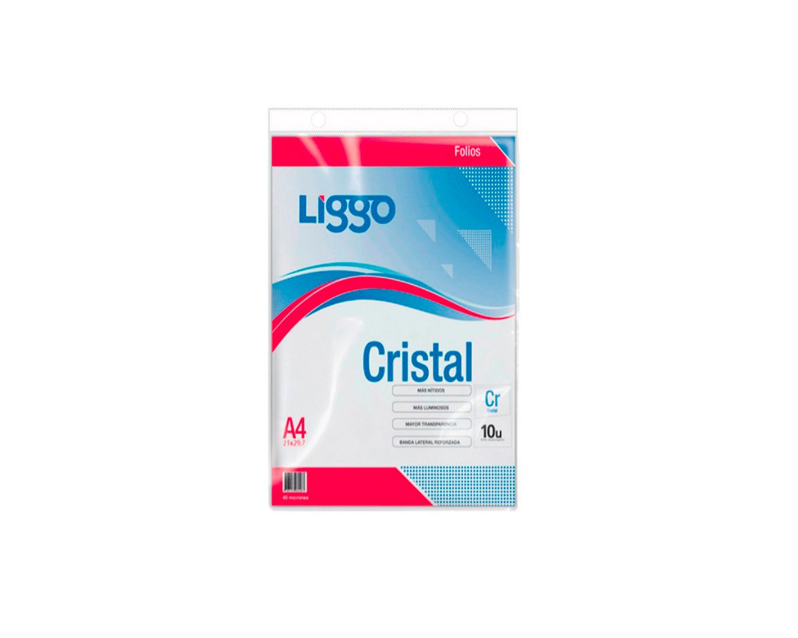 FOLIOS LIGGO CRISTAL 40 MIC A4 x100 U.