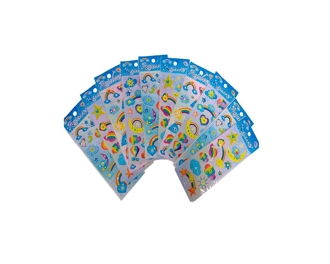 STICKERS ARCO IRIS x 10 U.