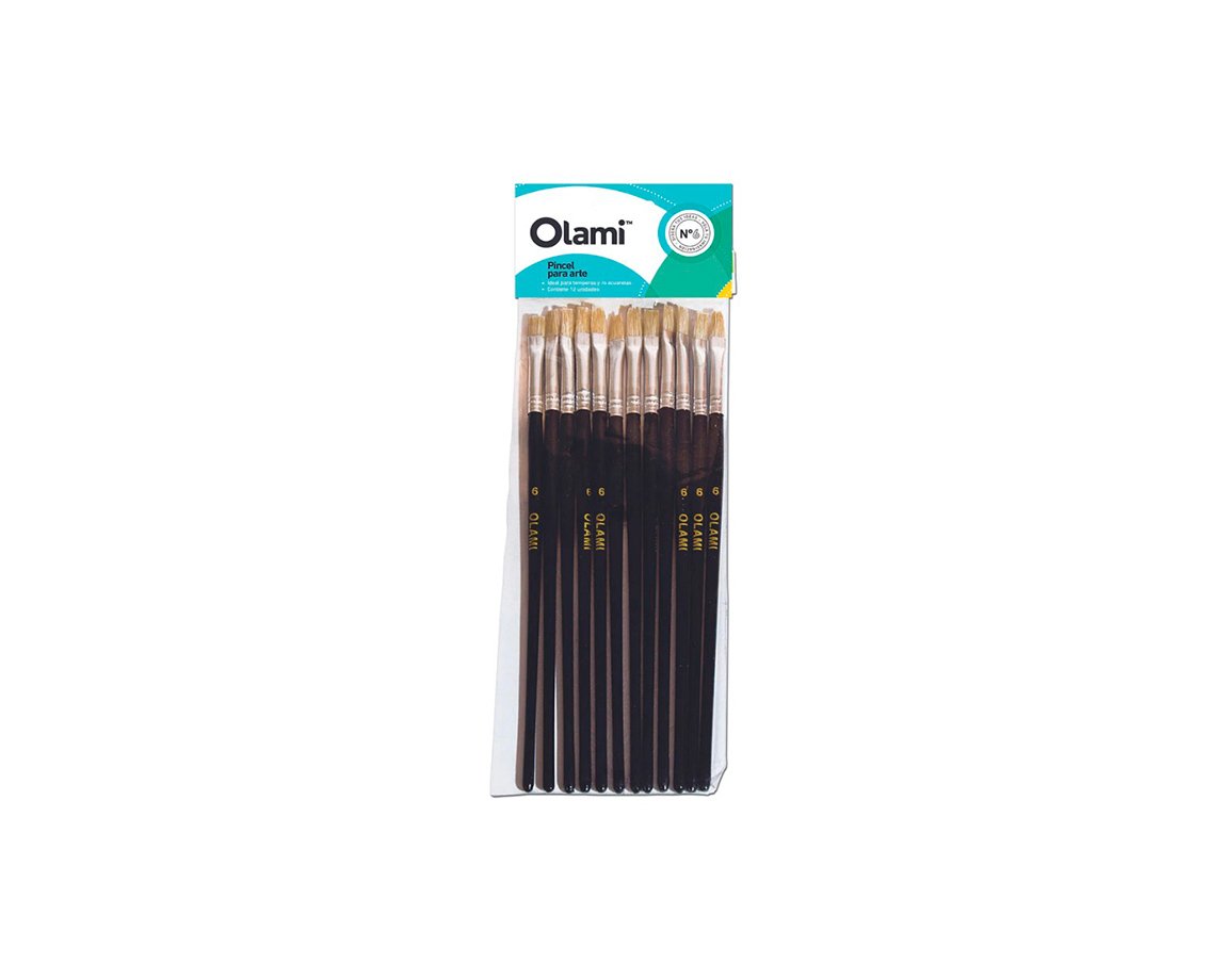 PINCEL OLAMI 577  Nro 12 x 12 U. PELO DE CERDA
