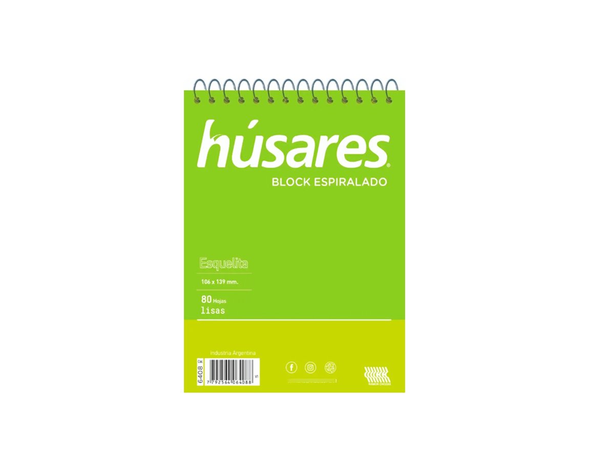 BLOCK HUSARES 6408 ESP ESQUELITA L X 80 HOJAS