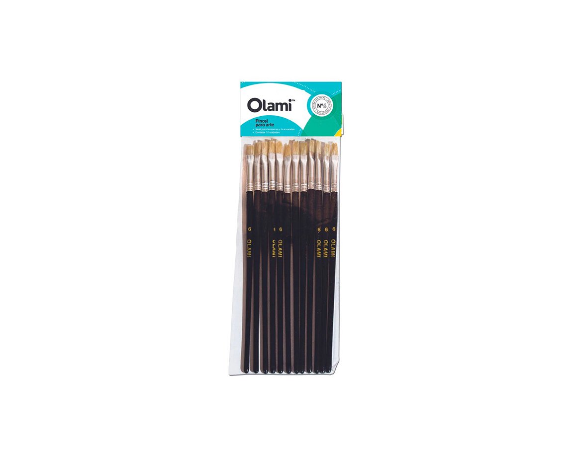 PINCEL OLAMI 577  Nro 16 x 12 U. PELO DE CERDA