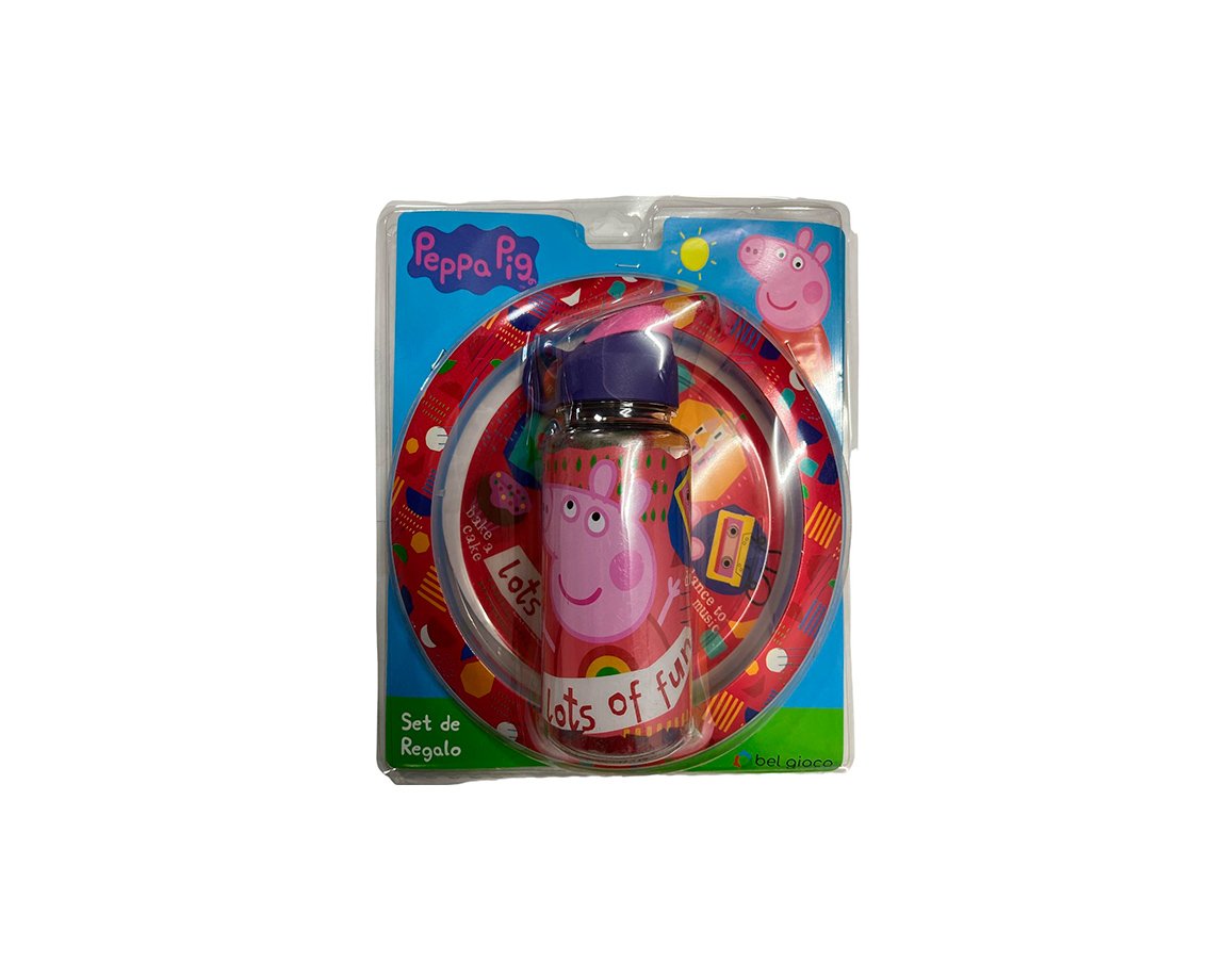 PLATO + BOTELLA FLIP TOP BEL GIOCO PEPPA PIG