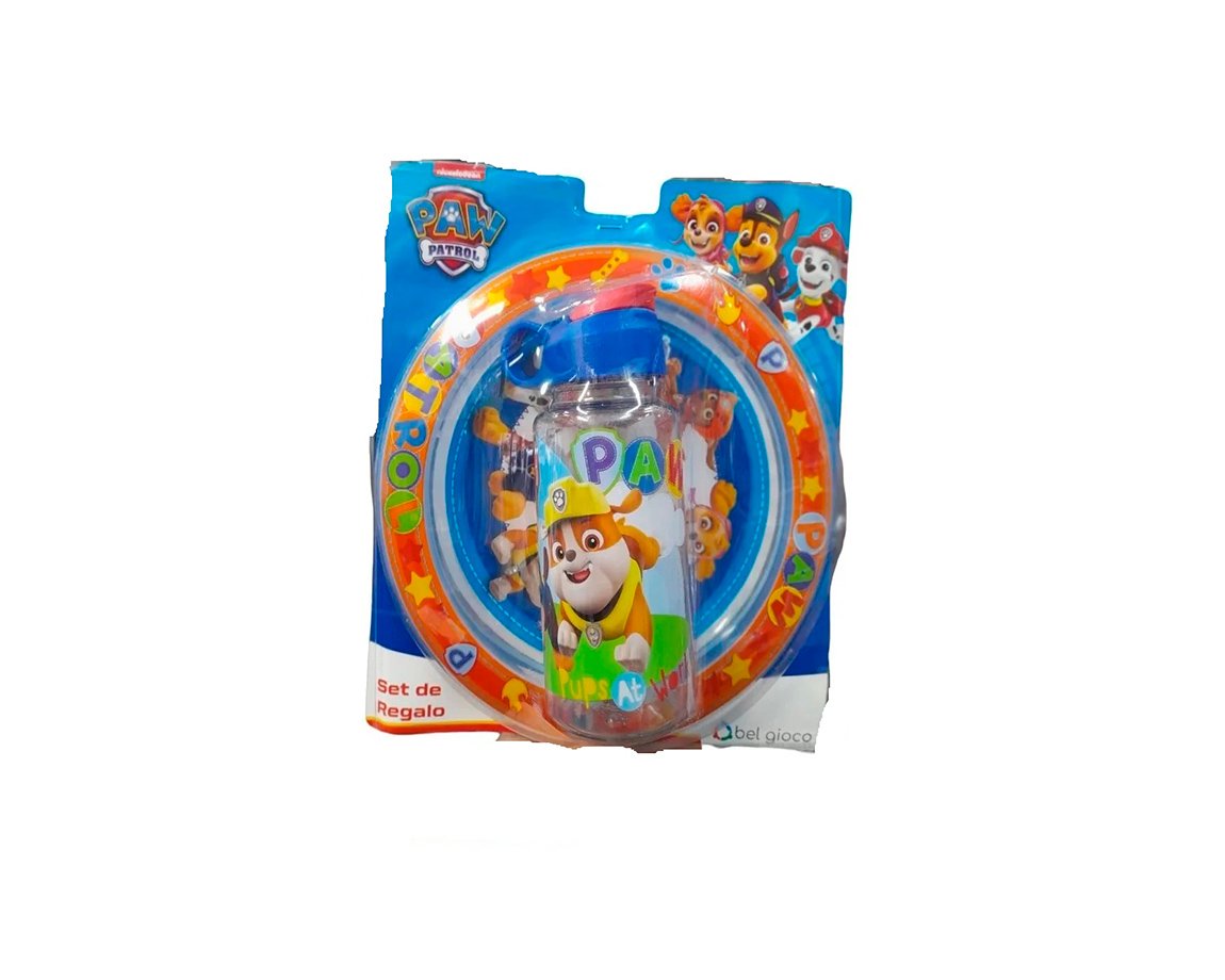 PLATO + BOTELLA FLIP TOP BEL GIOCO PAW PATROL