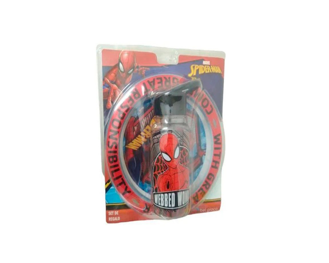 PLATO + BOTELLA STRAW TOP BEL GIOCO SPIDERMAN