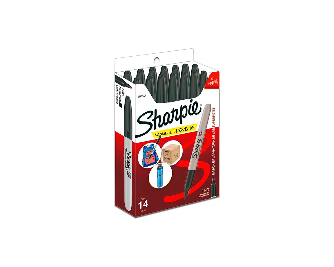 MARCADOR SHARPIE FINO CUERPO METAL NEGRO 1747388
