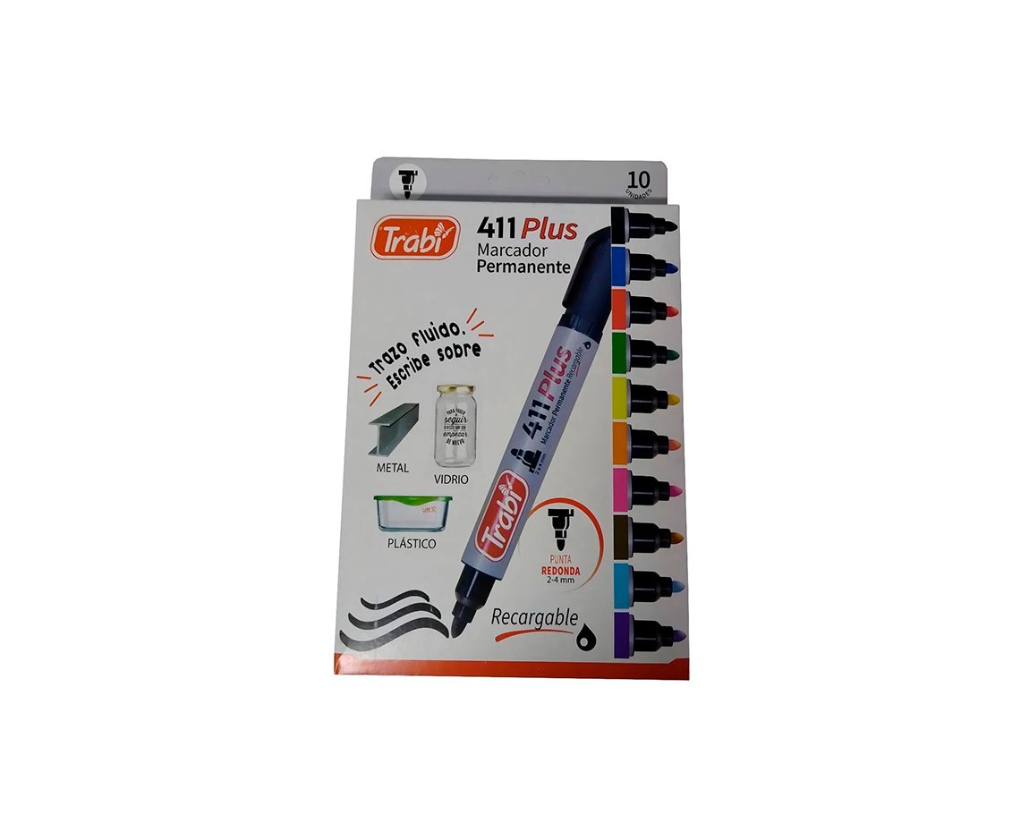 MARCADOR TRABI 411 PERMA P/RED BLIS X 10 UNID.