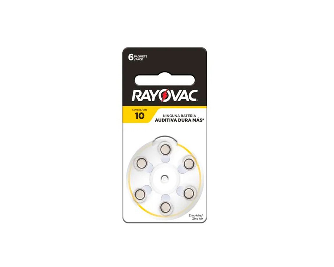 PILAS RAYOVAC AUDITIVA Nro 10 x 6 U.