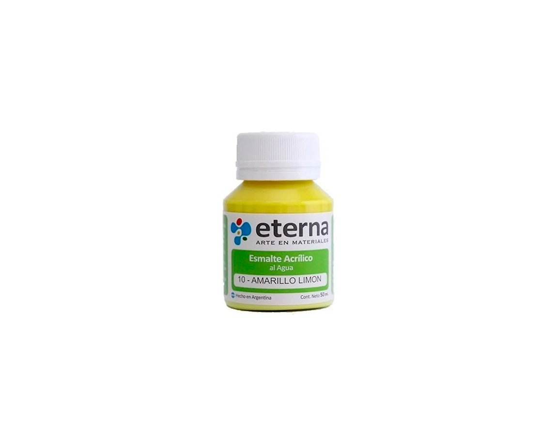 ESMALTE ETERNA AL AGUA x 50 ML   10 AMARILLO LIMON