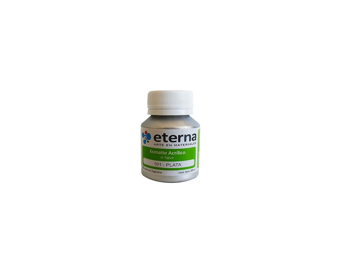 ESMALTE ETERNA AL AGUA x 37ML 101 PLATA