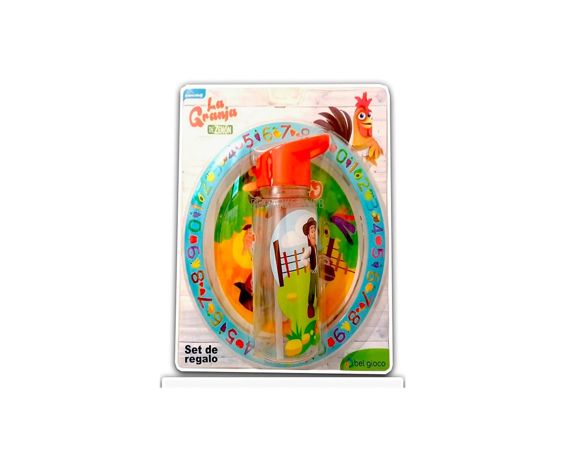 PLATO + BOTELLA FLIP TOP BEL GIOCO GRANJA DE ZENON