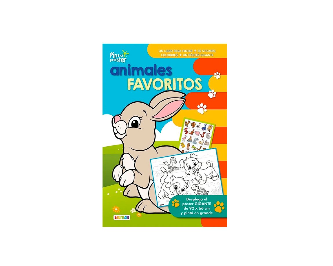 LIBROS SIGMAR PINTO POSTER ANIMALES FAVORITOS