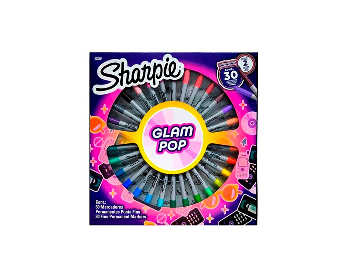 MARCADOR SHARPIE RULETA GLAM POP x 30 U. (2199817)