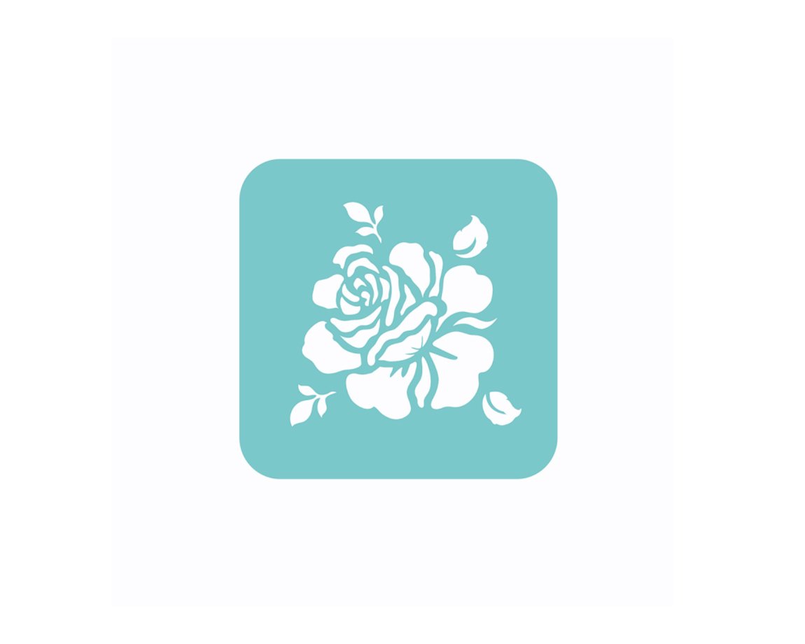 STENCIL EQARTE 10x10 CM Nro 810 PETALOS DE ROSA