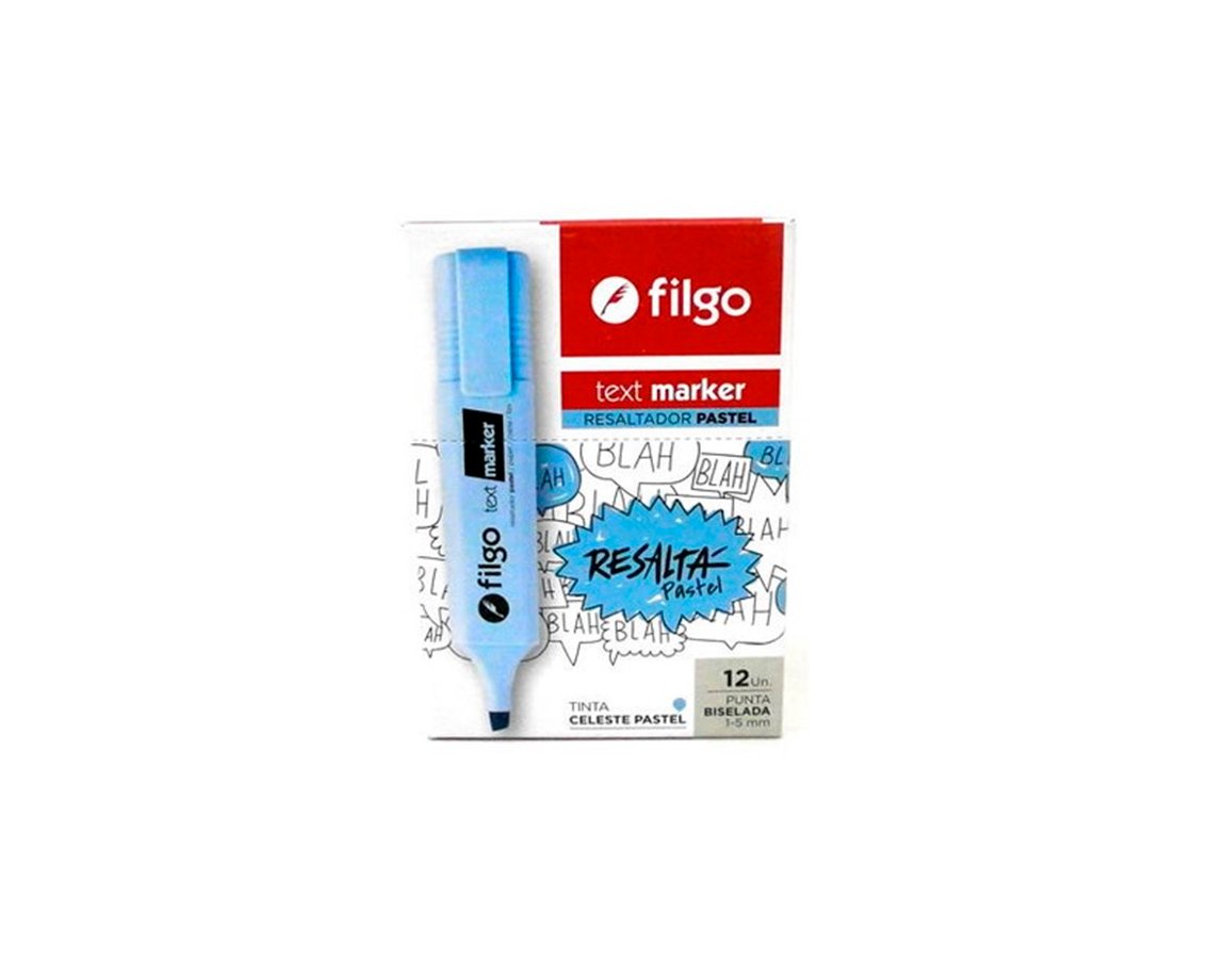 RESALTADOR FILGO CHATO PASTEL CELESTE