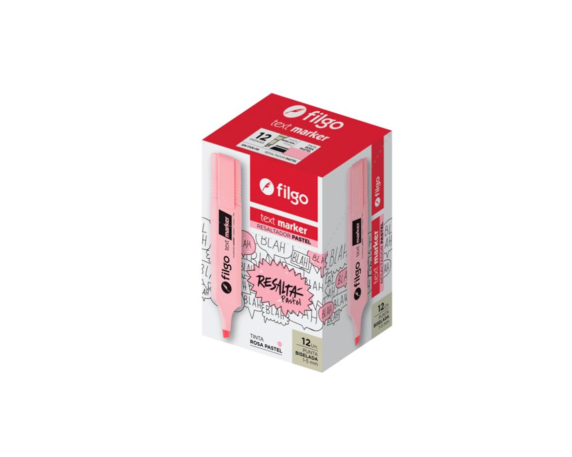 RESALTADOR FILGO CHATO PASTEL ROSA