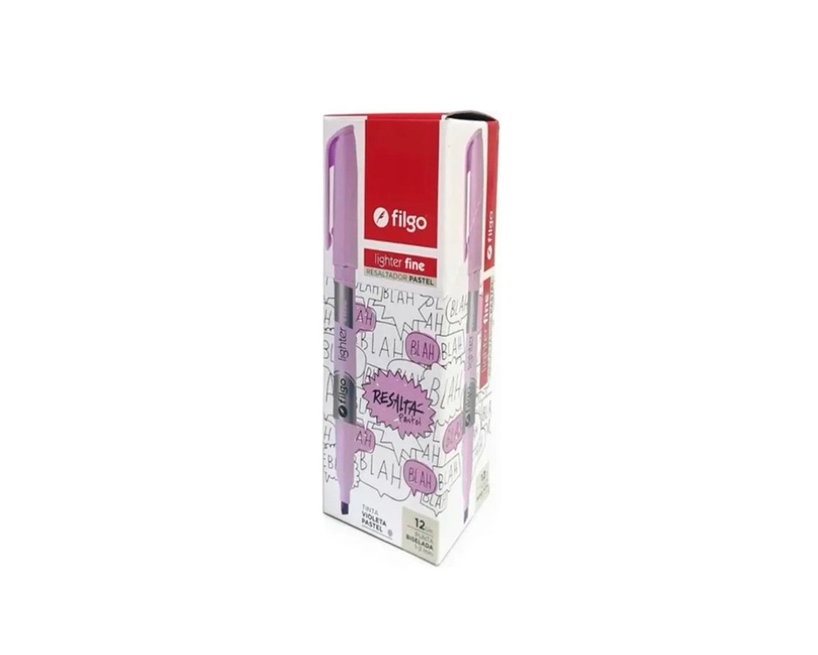 RESALTADOR FILGO FINO CLIP PASTEL VIOLETA