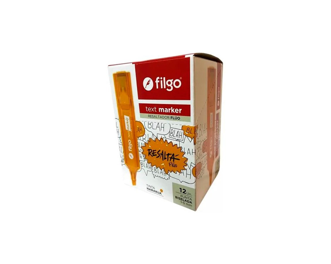 RESALTADOR FILGO CHATO FLUO NARANJA