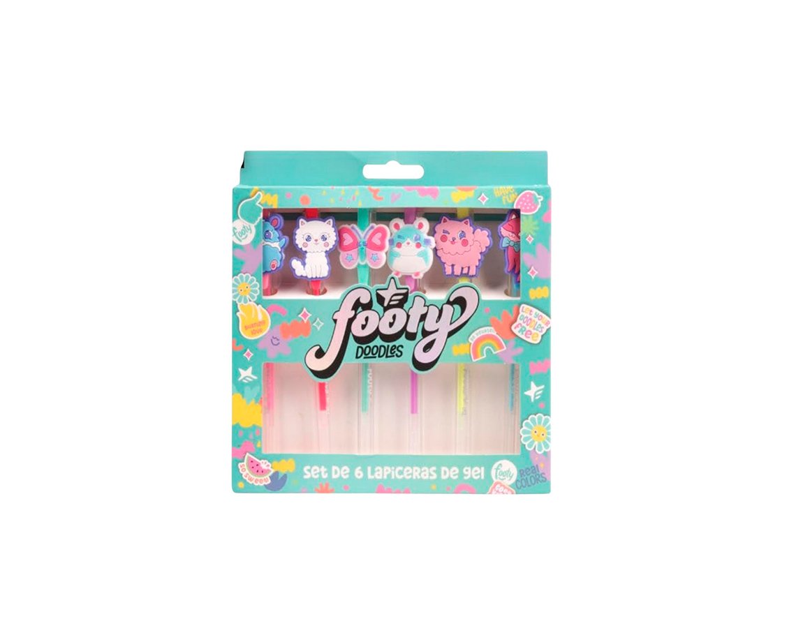 BOLIGRAFO FOOTY LIB355 GEL x 6 COL DOODLES
