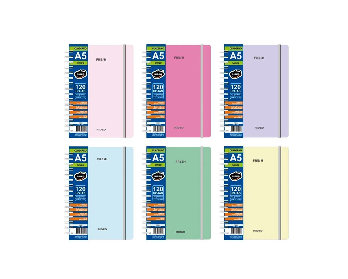 CUADERNO RIDEO 3795 A5 FRESH 120 H = T/F