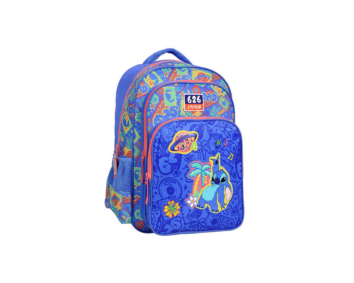 MOCHILA WABRO 27137 STITCH DISCO 17" ESPALDA