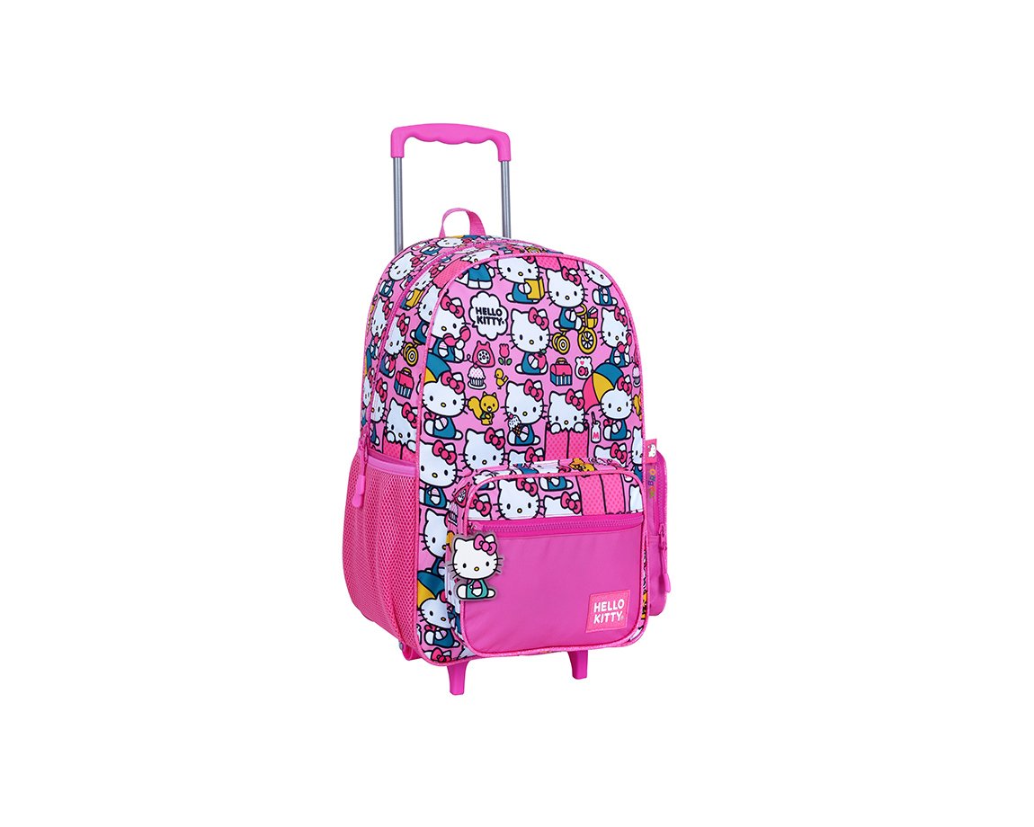 MOCHILA WABRO 88073 HELLO KITTY GATITOS 17" CARRO