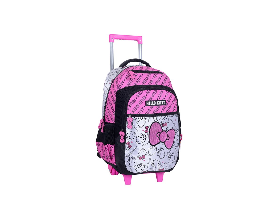MOCHILA WABRO 88093 HELLO KITTY MOÑO 18" CARRO ESPECIAL