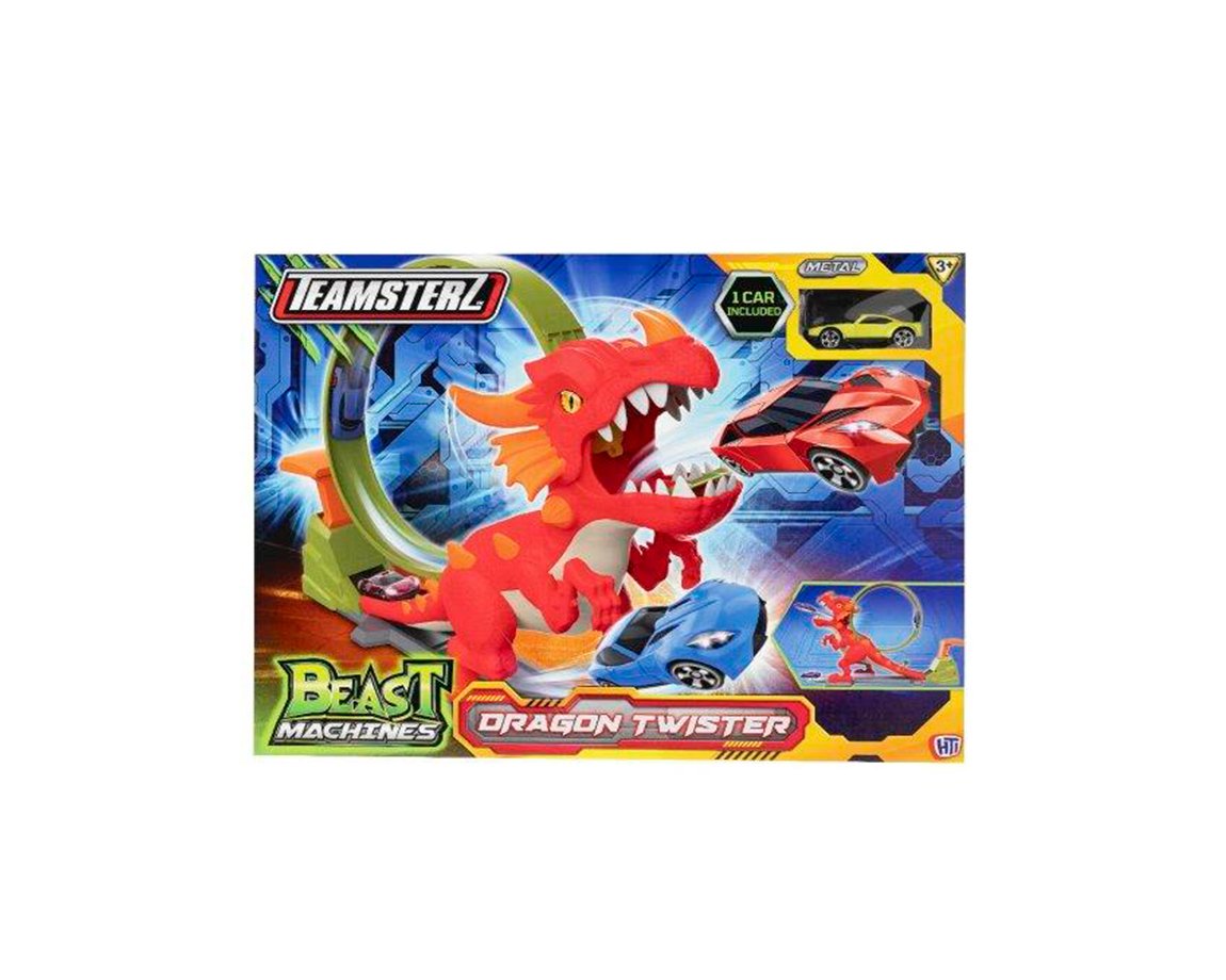 JUGUETE TEAMSTERZ 14175 PISTA CURVA + 1 VEHICULO BEAST MACHINES