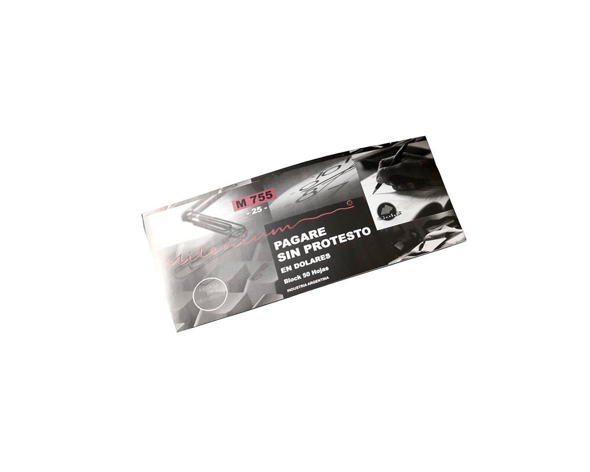 FORMULARIO M 755 (25) PAGARE EN DOLARES MILENIUM SIN PROT