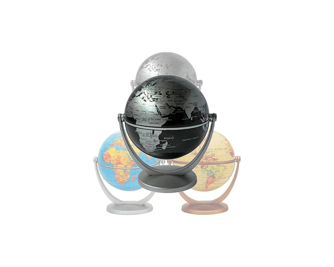 GLOBOS TERRAQUEOS 107P 10 CM B/PLAST PLATA GLOTER