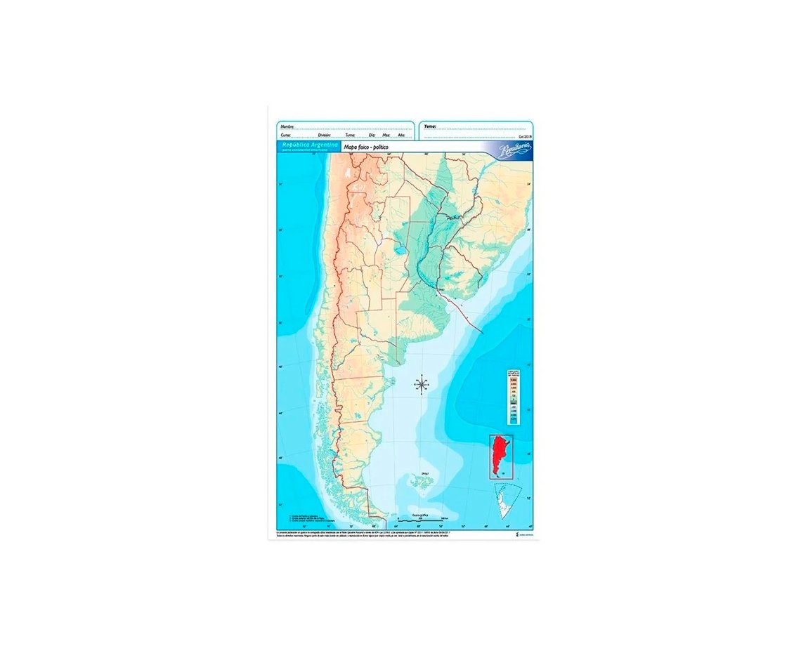MAPAS RIVADAVIA CARTA BLOCK REP. ARGENTINA F/P