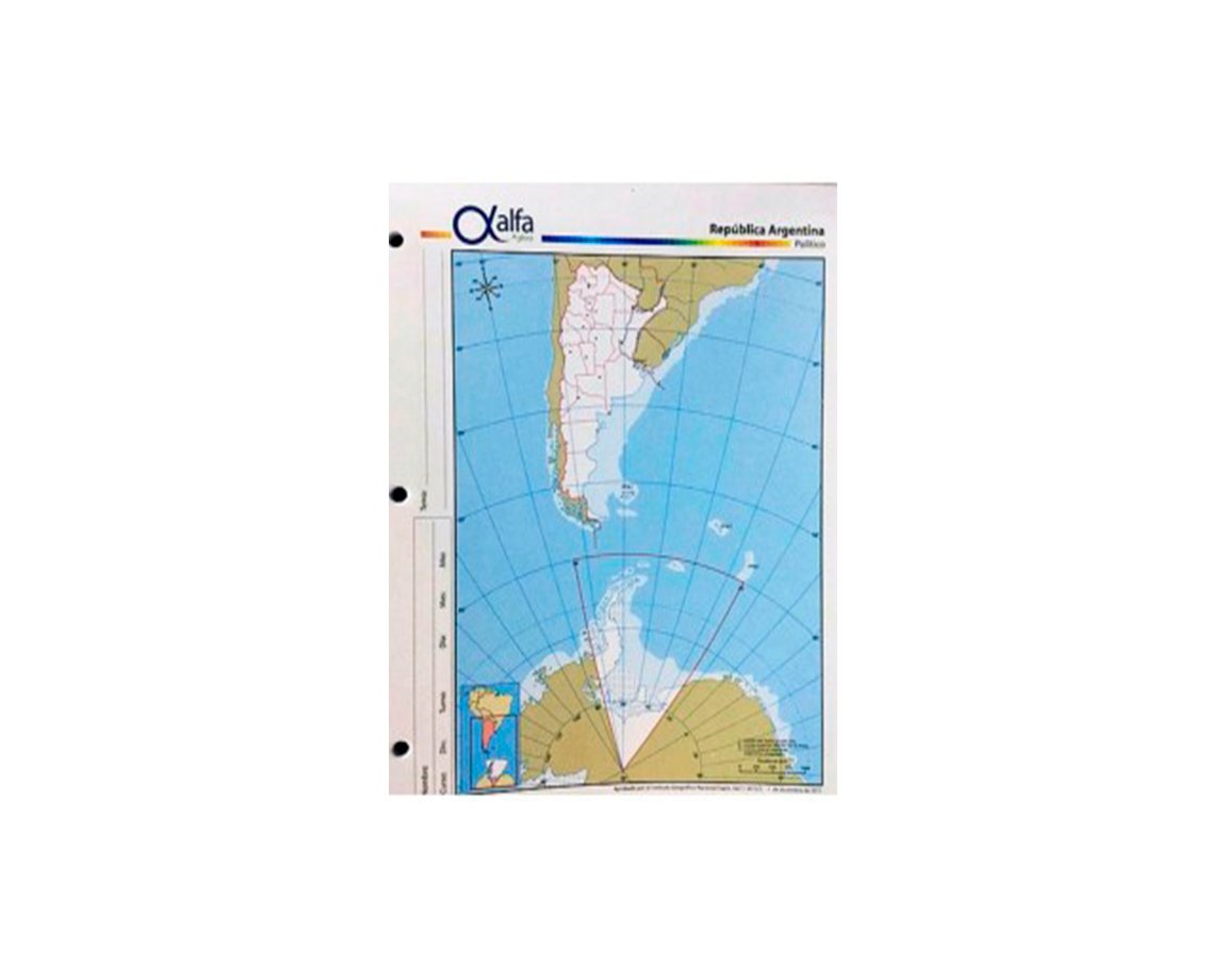 MAPAS ALFA Nro 3 POLITICO ARGENTINA BICONTINENTAL