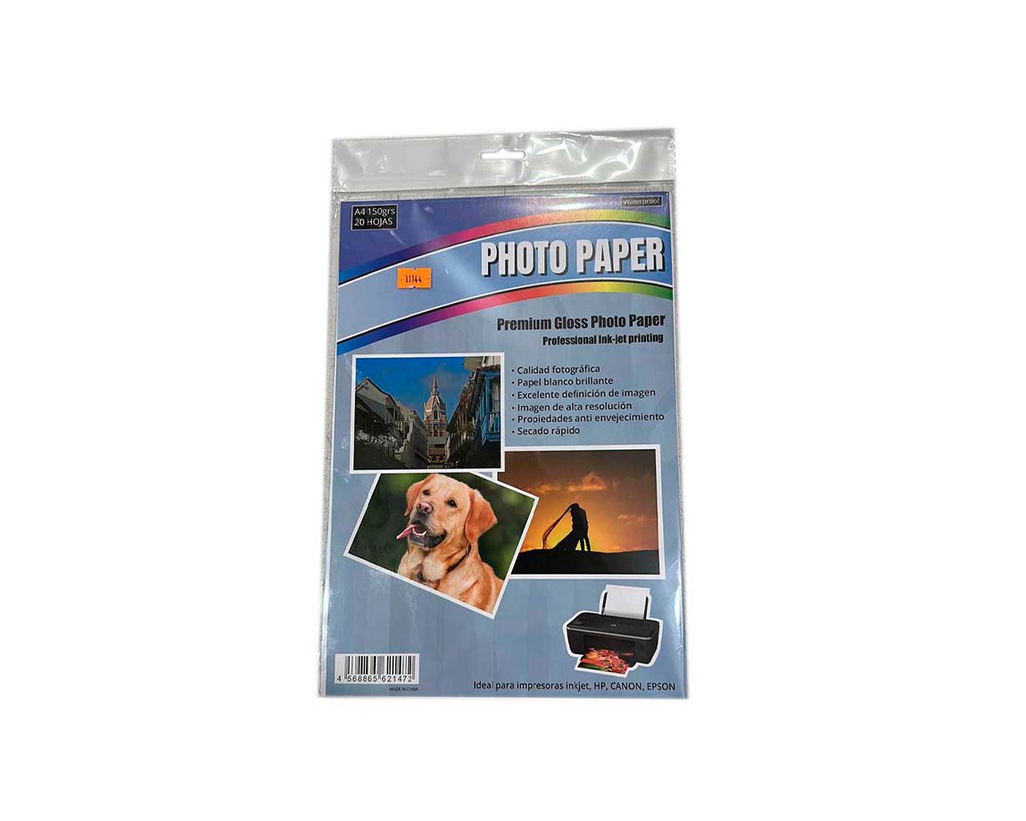 PAPEL ESPECIAL GLOSSY A4 150 GRS 20H 16517