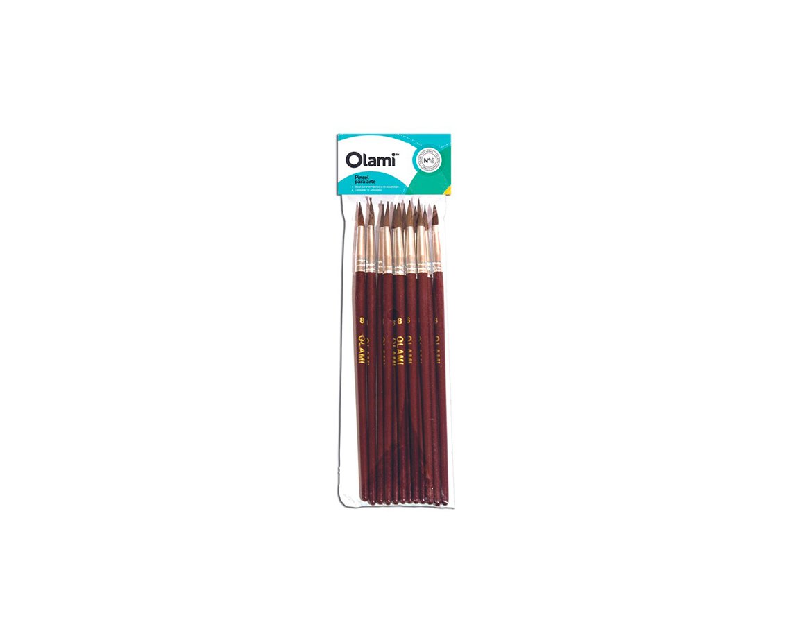 PINCEL OLAMI ESCOLAR Nº 0 x 12 U. REDONDO PONY