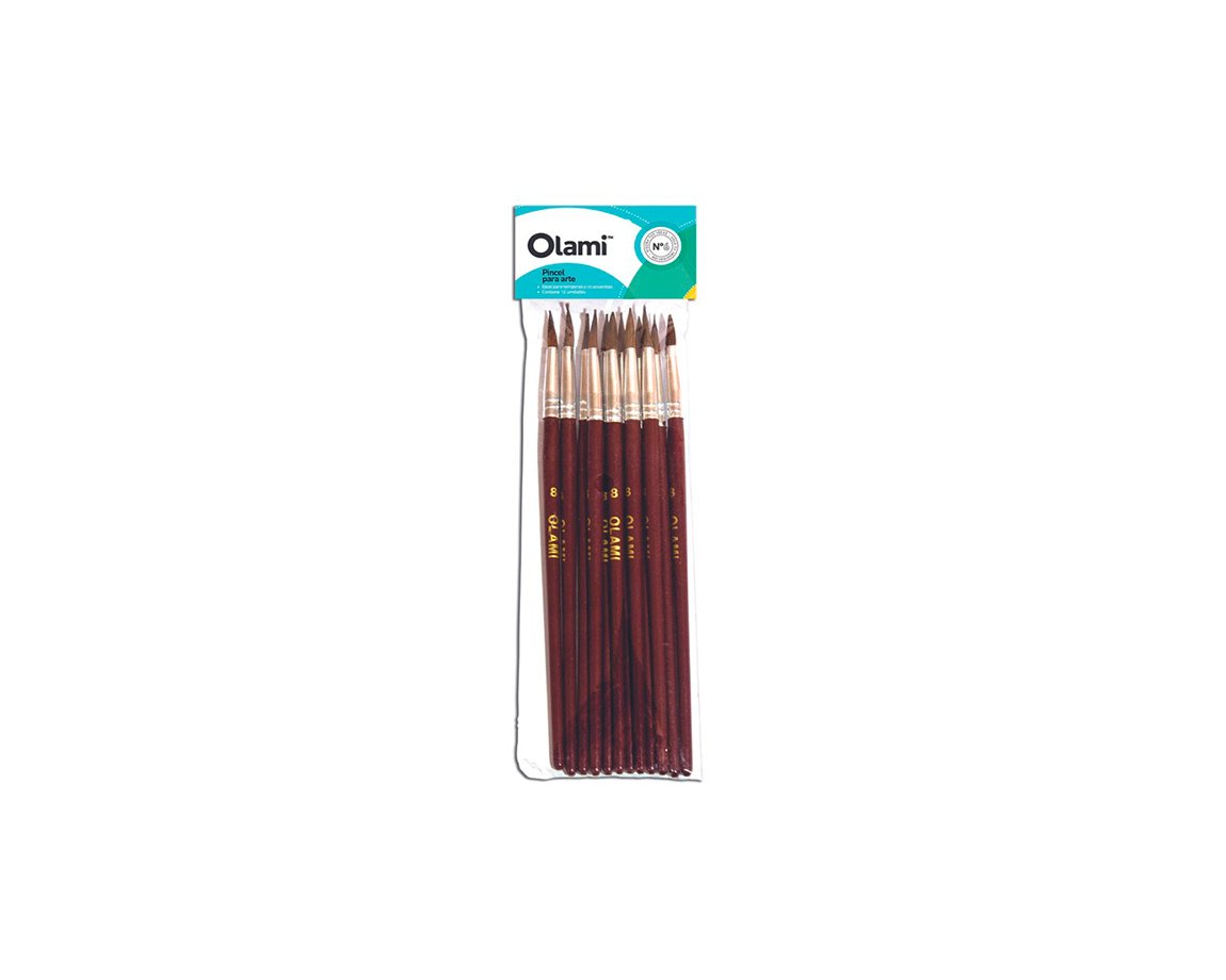 PINCEL OLAMI ESCOLAR Nº 3 x 12 U. REDONDO PONY